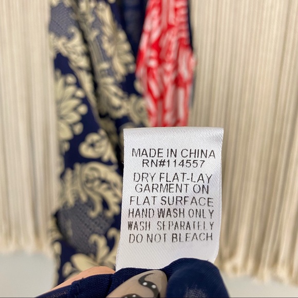 THML Anthropologie Mixed Print Navy  Red  Floral Sleeveless Dress  Small - Picture 10 of 12